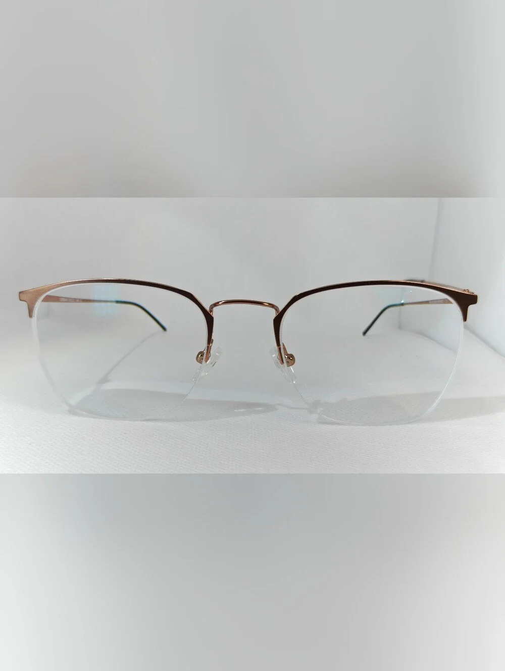 Urban. Simple Elegant Rose Gold High Semi Rimless Eyewear.